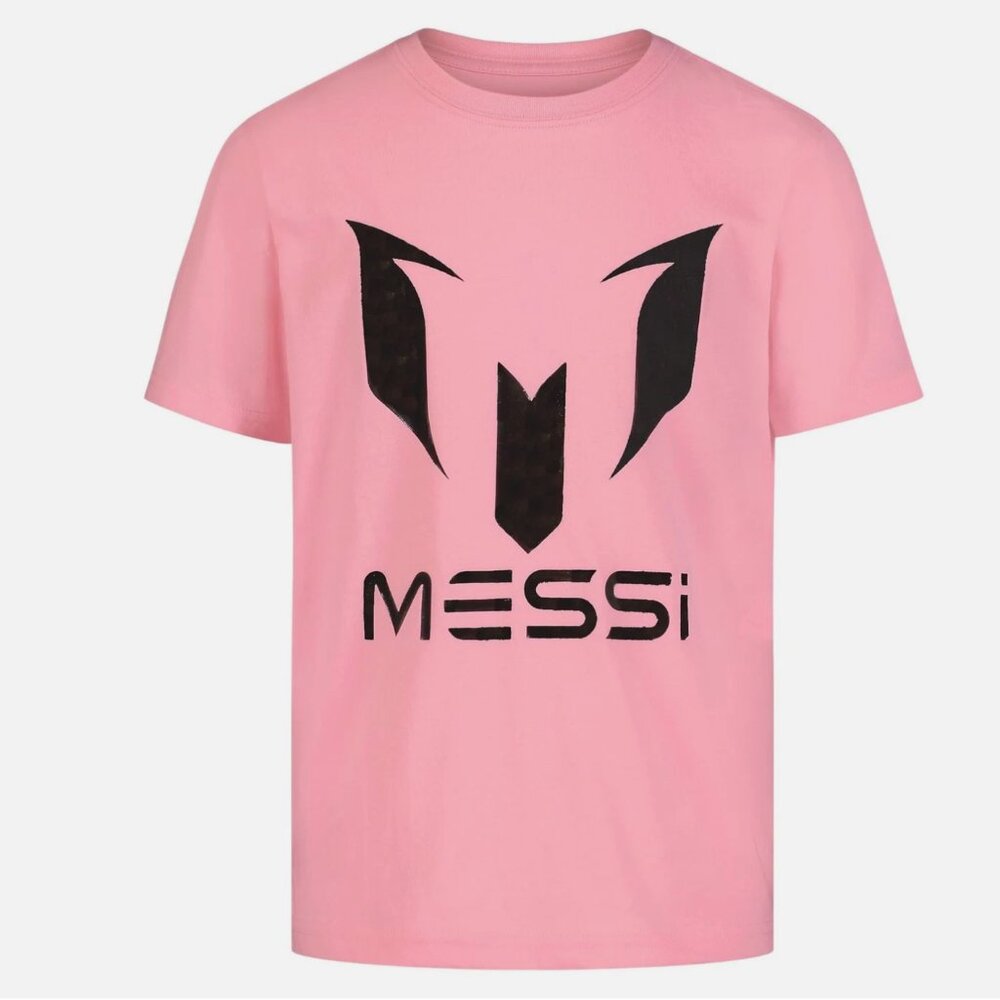 NWT Messi Boy's Authentic Logo Soccer Player Pink Tshirt
